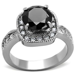 3 Ct Zirconia Stainless Steel Engagement Ring